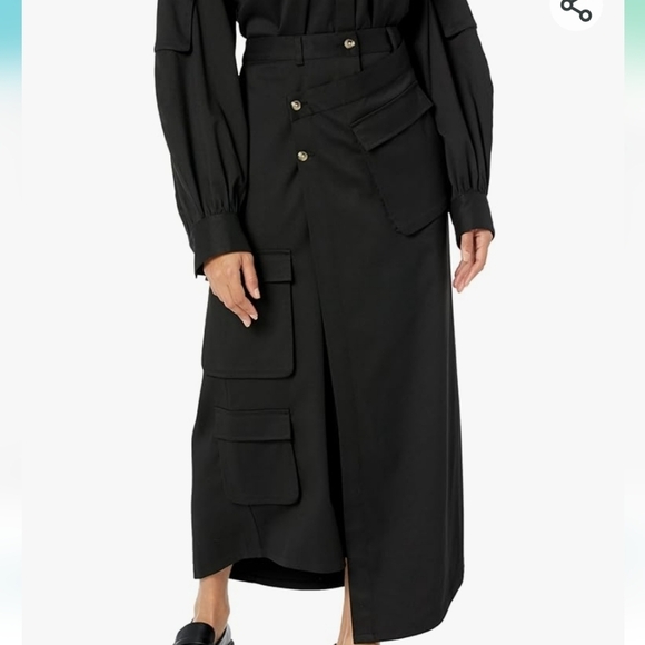 The Drop Dresses & Skirts - NWT Karenbritchick The Drop asymmetrical black cargo maxi skirt